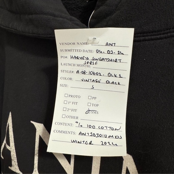 Anine Bing Harvey Sweatshirt Serif Vintage Black - Picture 8 of 8